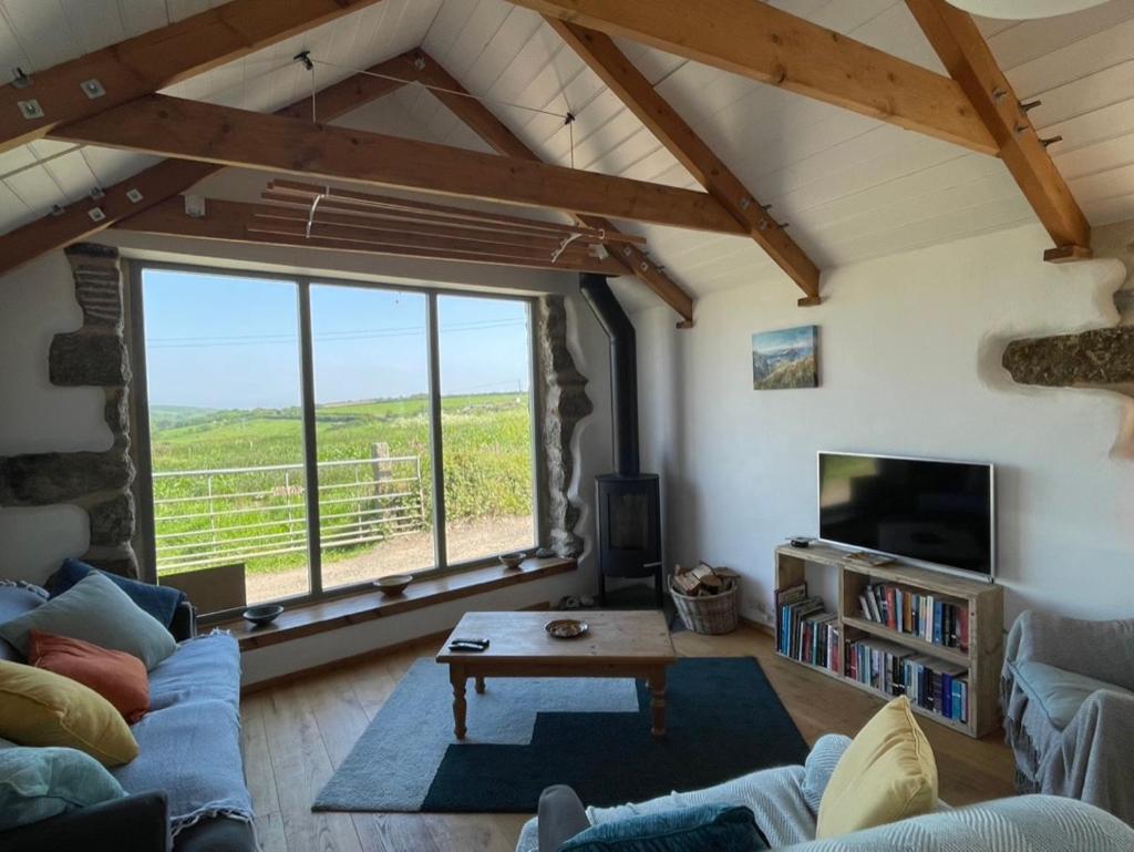 Trengothal Barn Daire Porthcurno Dış mekan fotoğraf